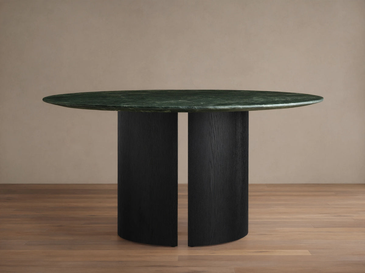 Saint Germain Round Stone Dining Table with Dauphine Base