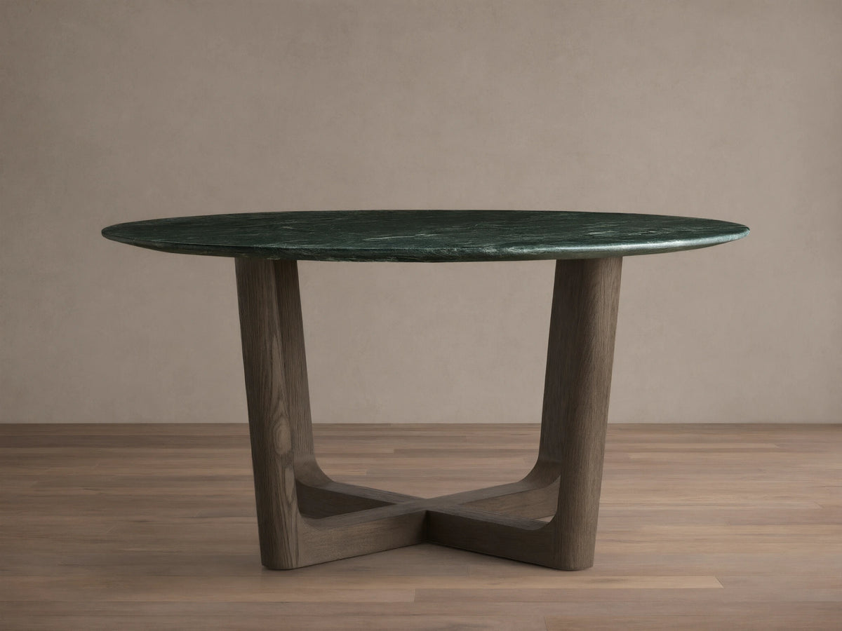 Saint Germain Round Stone Dining Table with Rennes Base