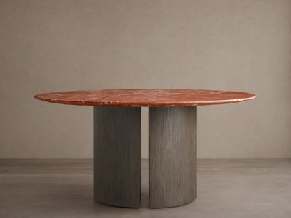 Saint Germain Round Stone Dining Table with Dauphine Base