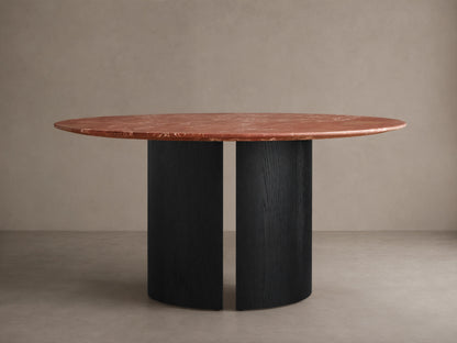 Saint Germain Round Stone Dining Table with Dauphine Base
