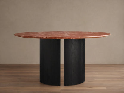 Saint Germain Round Stone Dining Table with Dauphine Base