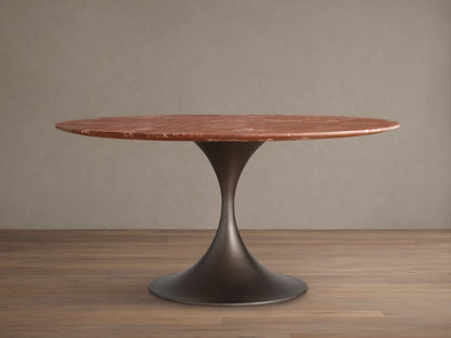 Saint Germain Round Stone Dining Table with Launette Base