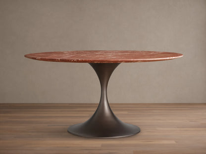 Saint Germain Round Stone Dining Table with Launette Base