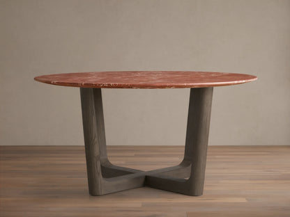 Saint Germain Round Stone Dining Table with Rennes Base