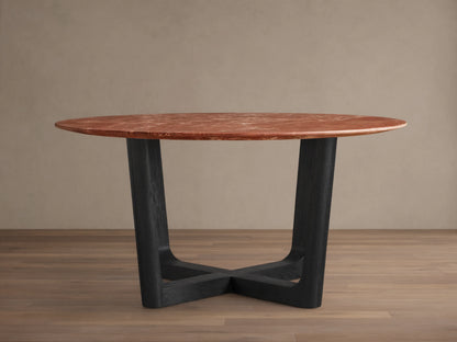 Saint Germain Round Stone Dining Table with Rennes Base