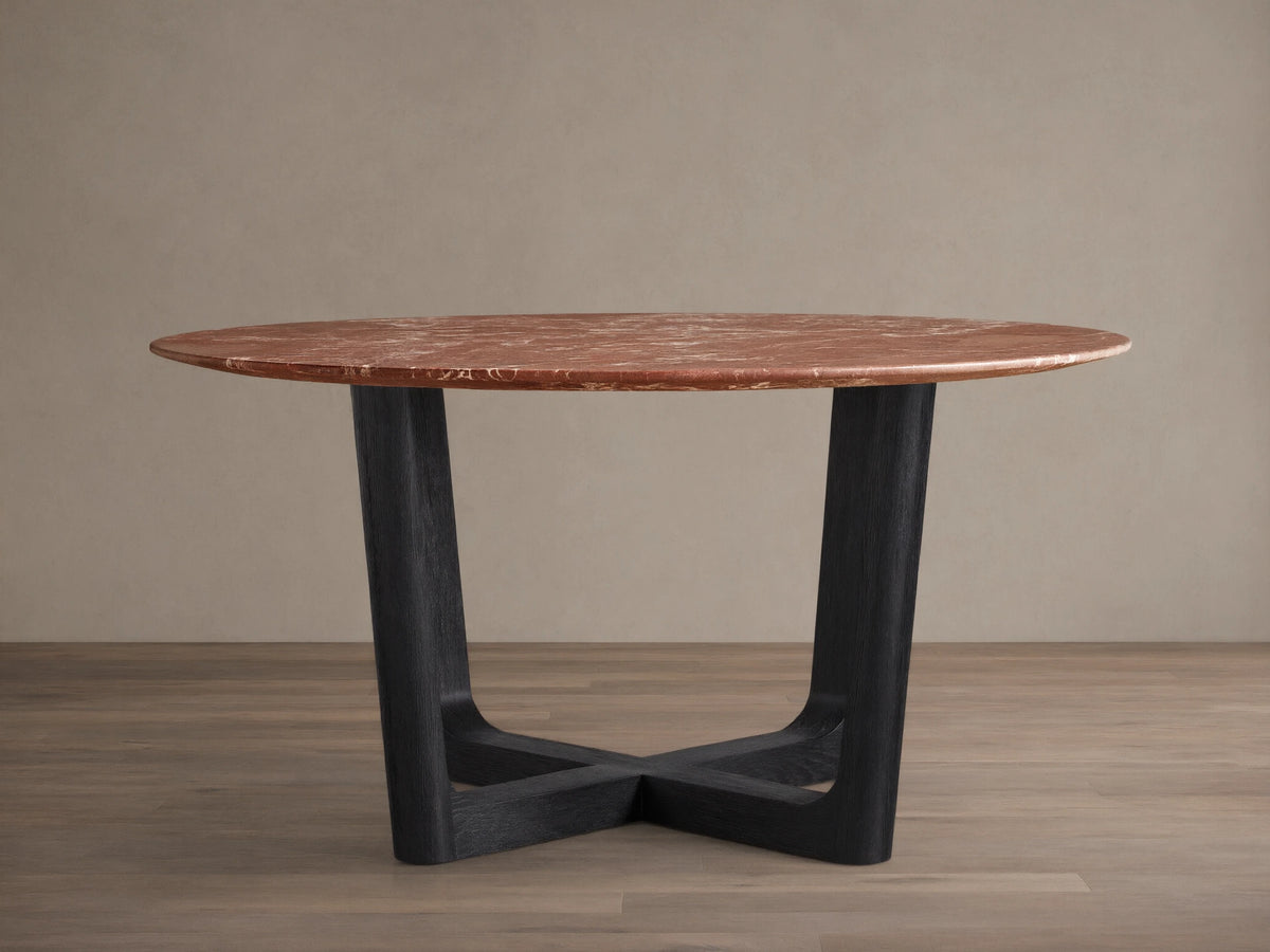 Saint Germain Round Stone Dining Table with Rennes Base