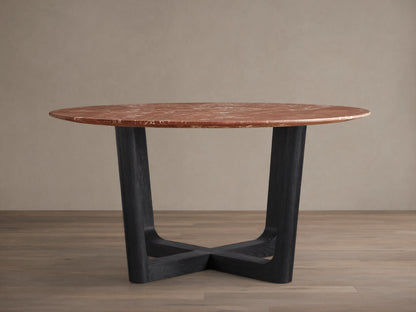 Saint Germain Round Stone Dining Table with Rennes Base