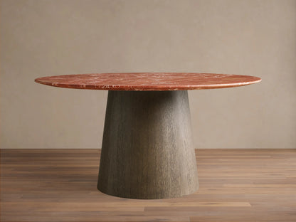 Saint Germain Round Stone Dining Table with Toulouse Base