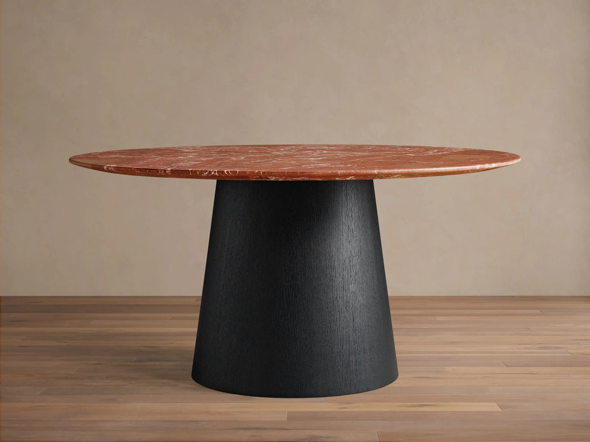 Saint Germain Round Stone Dining Table with Toulouse Base