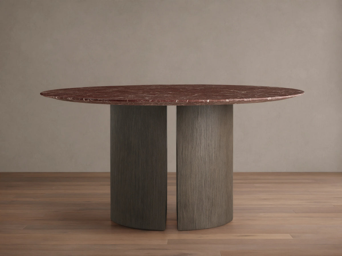 Saint Germain Round Stone Dining Table with Dauphine Base