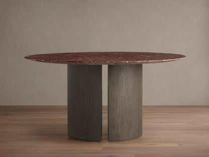 Saint Germain Round Stone Dining Table with Dauphine Base