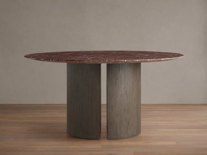 Saint Germain Round Stone Dining Table with Dauphine Base