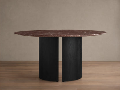 Saint Germain Round Stone Dining Table with Dauphine Base