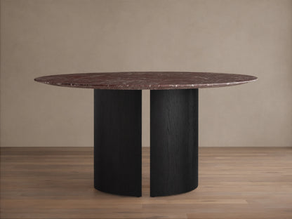 Saint Germain Round Stone Dining Table with Dauphine Base