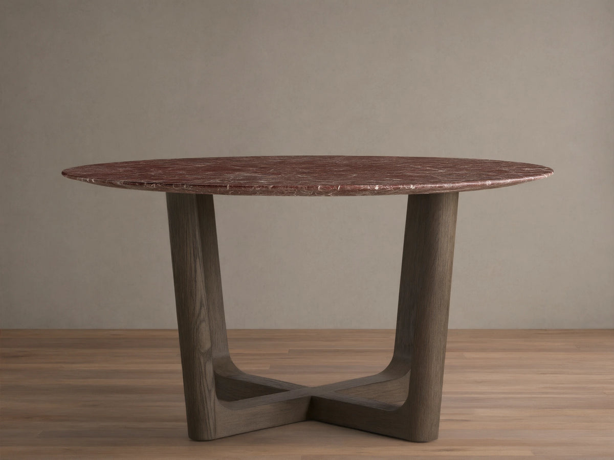 Saint Germain Round Stone Dining Table with Rennes Base