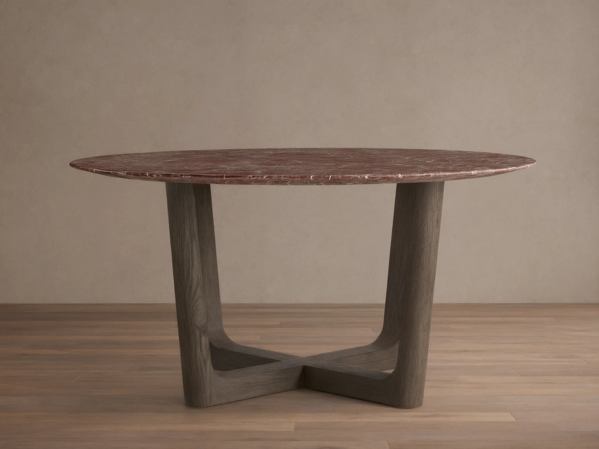 Saint Germain Round Stone Dining Table with Rennes Base