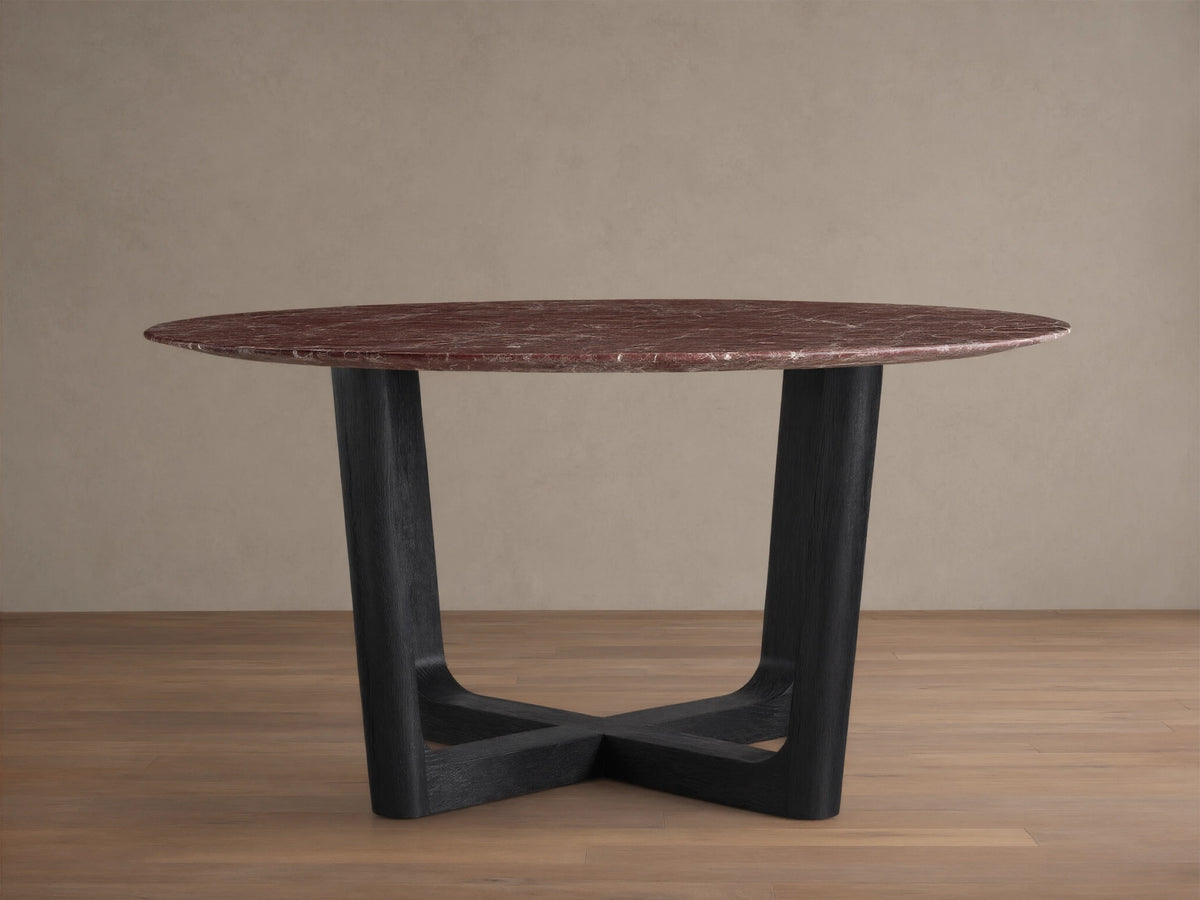 Saint Germain Round Stone Dining Table with Rennes Base