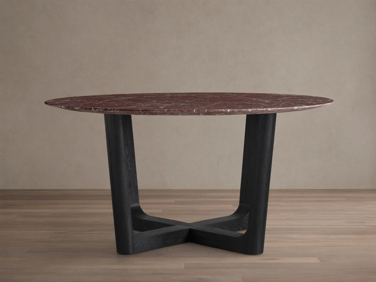 Saint Germain Round Stone Dining Table with Rennes Base