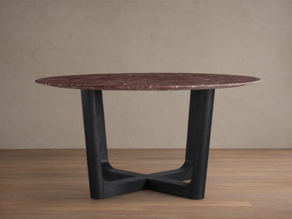 Saint Germain Round Stone Dining Table with Rennes Base
