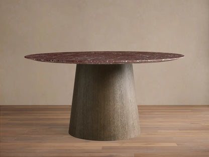 Saint Germain Round Stone Dining Table with Toulouse Base