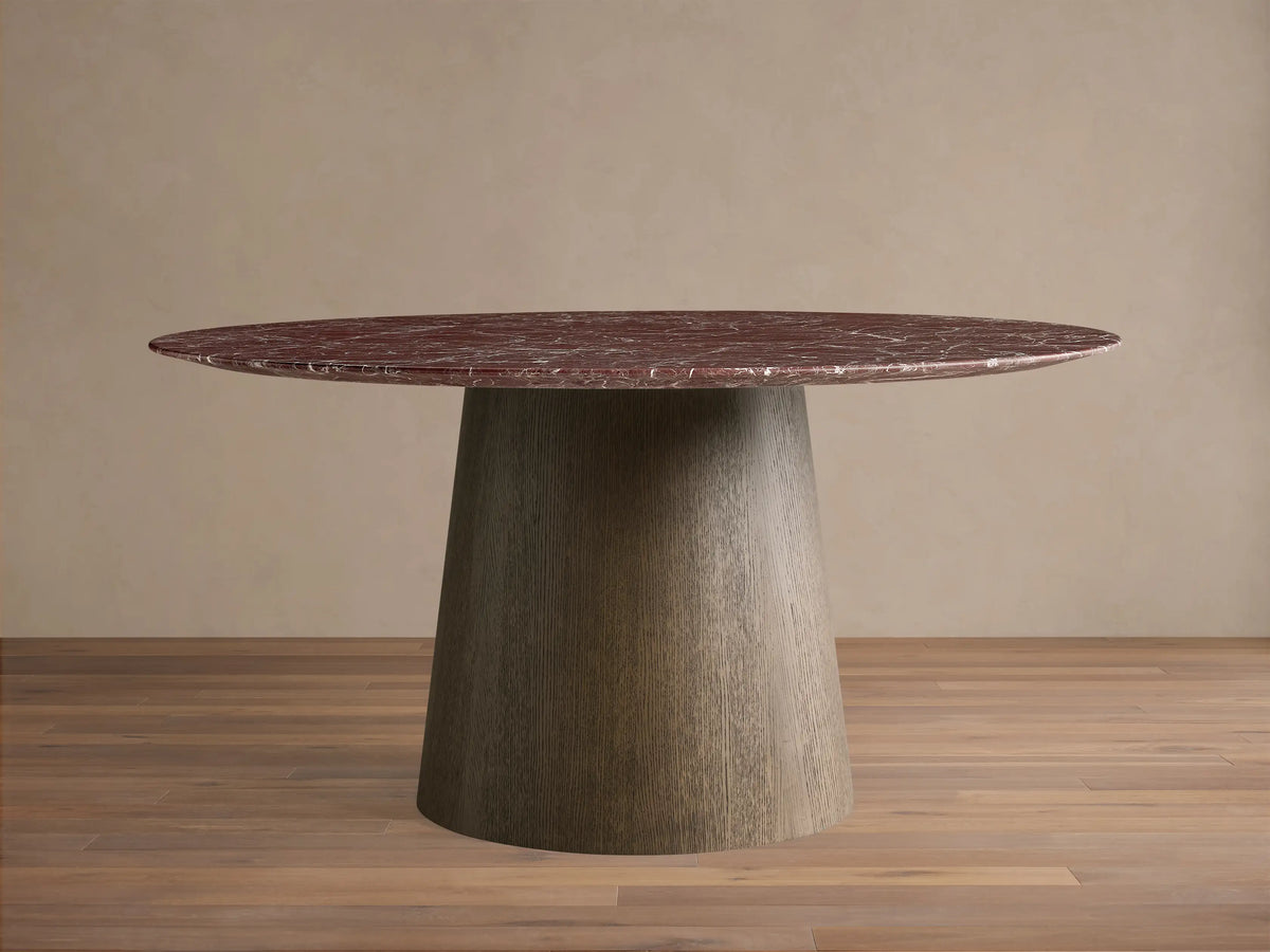 Saint Germain Round Stone Dining Table with Toulouse Base