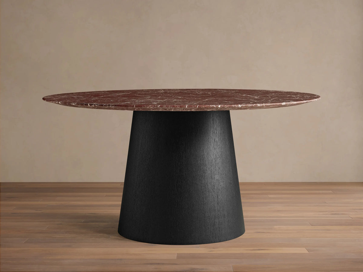 Saint Germain Round Stone Dining Table with Toulouse Base