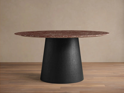 Saint Germain Round Stone Dining Table with Toulouse Base