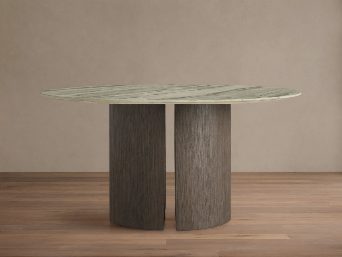 Saint Germain Round Stone Dining Table with Dauphine Base