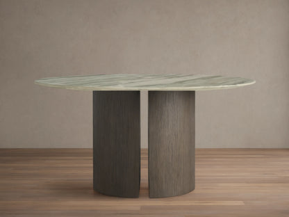 Saint Germain Round Stone Dining Table with Dauphine Base