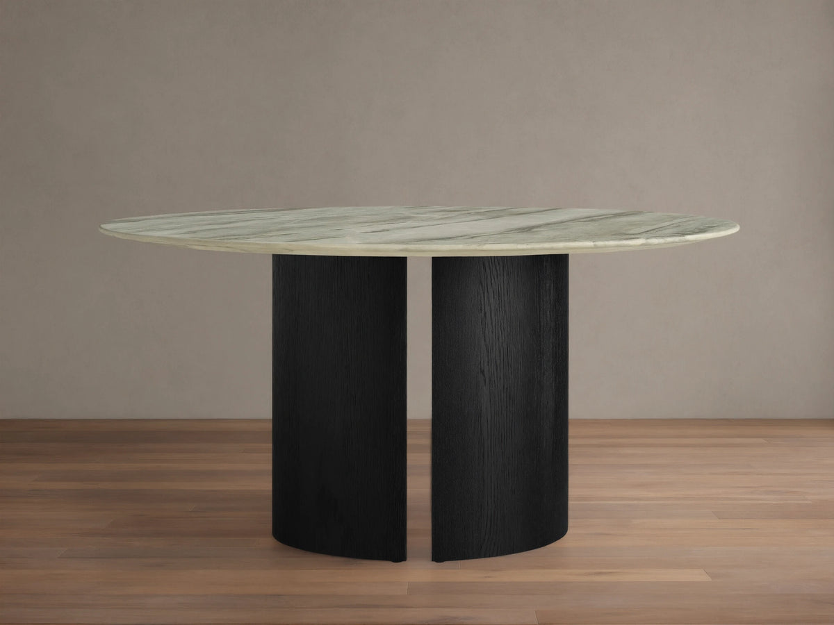 Saint Germain Round Stone Dining Table with Dauphine Base