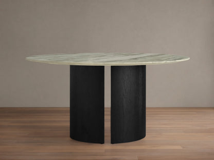 Saint Germain Round Stone Dining Table with Dauphine Base