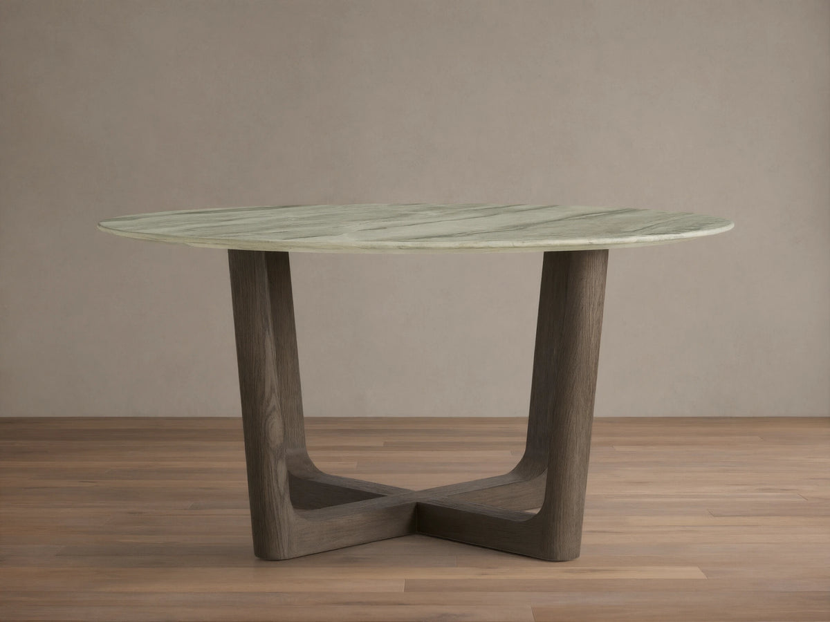 Saint Germain Round Stone Dining Table with Rennes Base