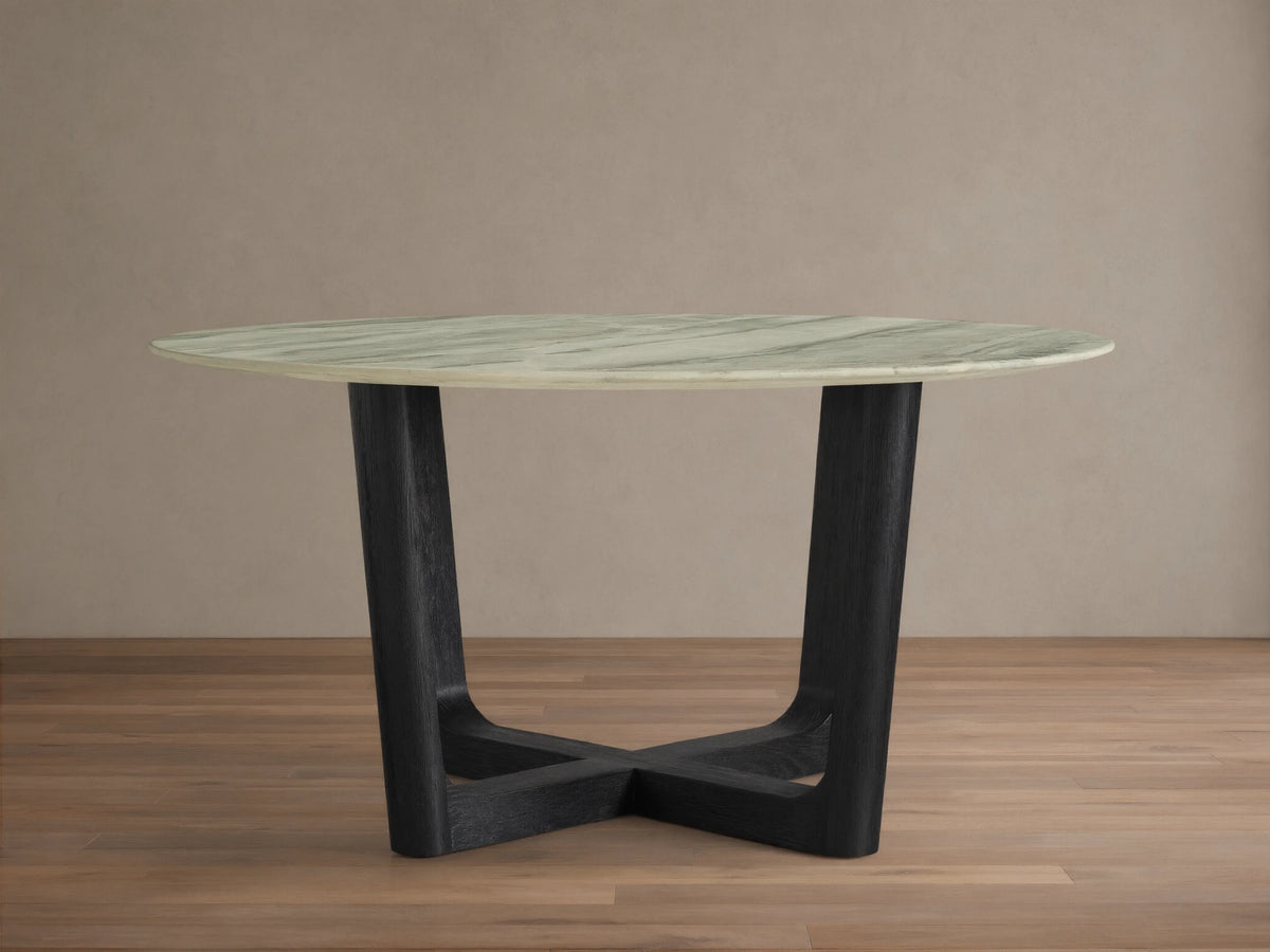 Saint Germain Round Stone Dining Table with Rennes Base