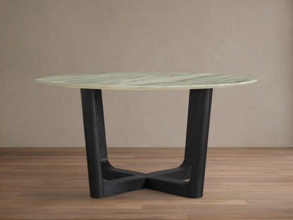Saint Germain Round Stone Dining Table with Rennes Base