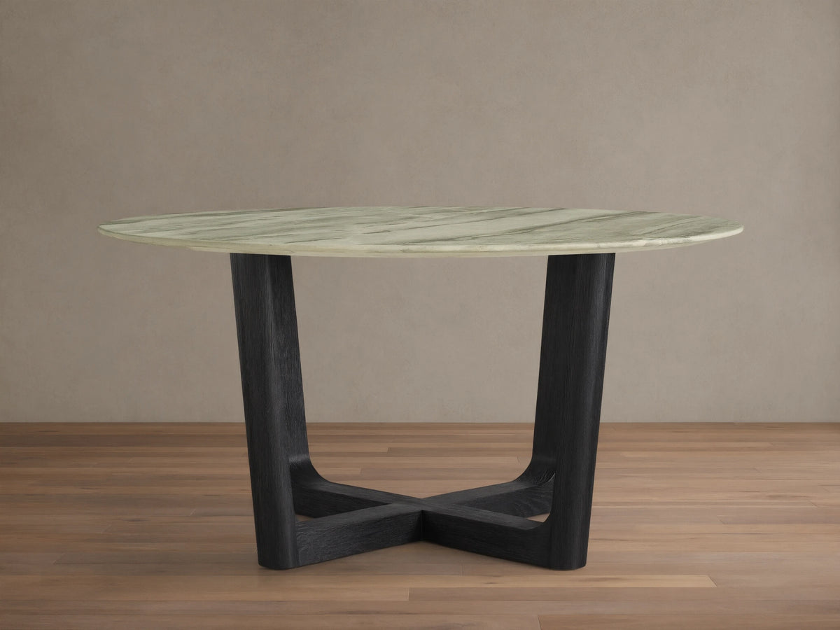 Saint Germain Round Stone Dining Table with Rennes Base