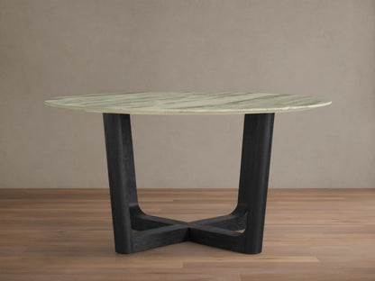 Saint Germain Round Stone Dining Table with Rennes Base