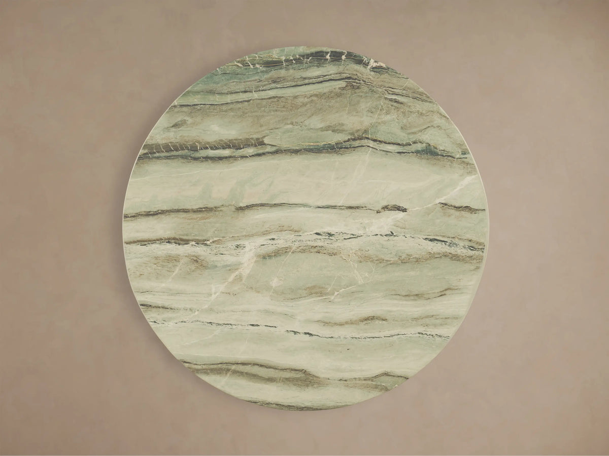 Saint Germain Round Stone Dining Table with Toulouse Base