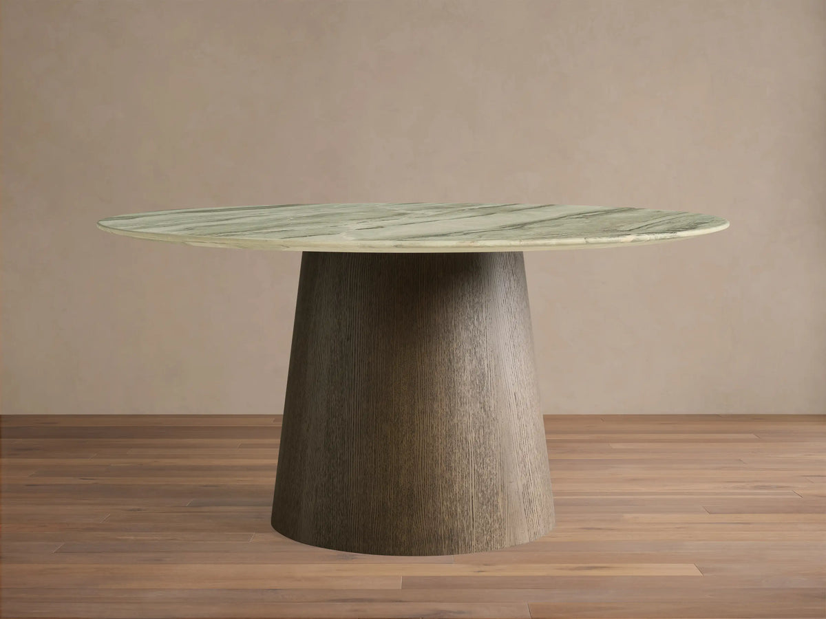 Saint Germain Round Stone Dining Table with Toulouse Base