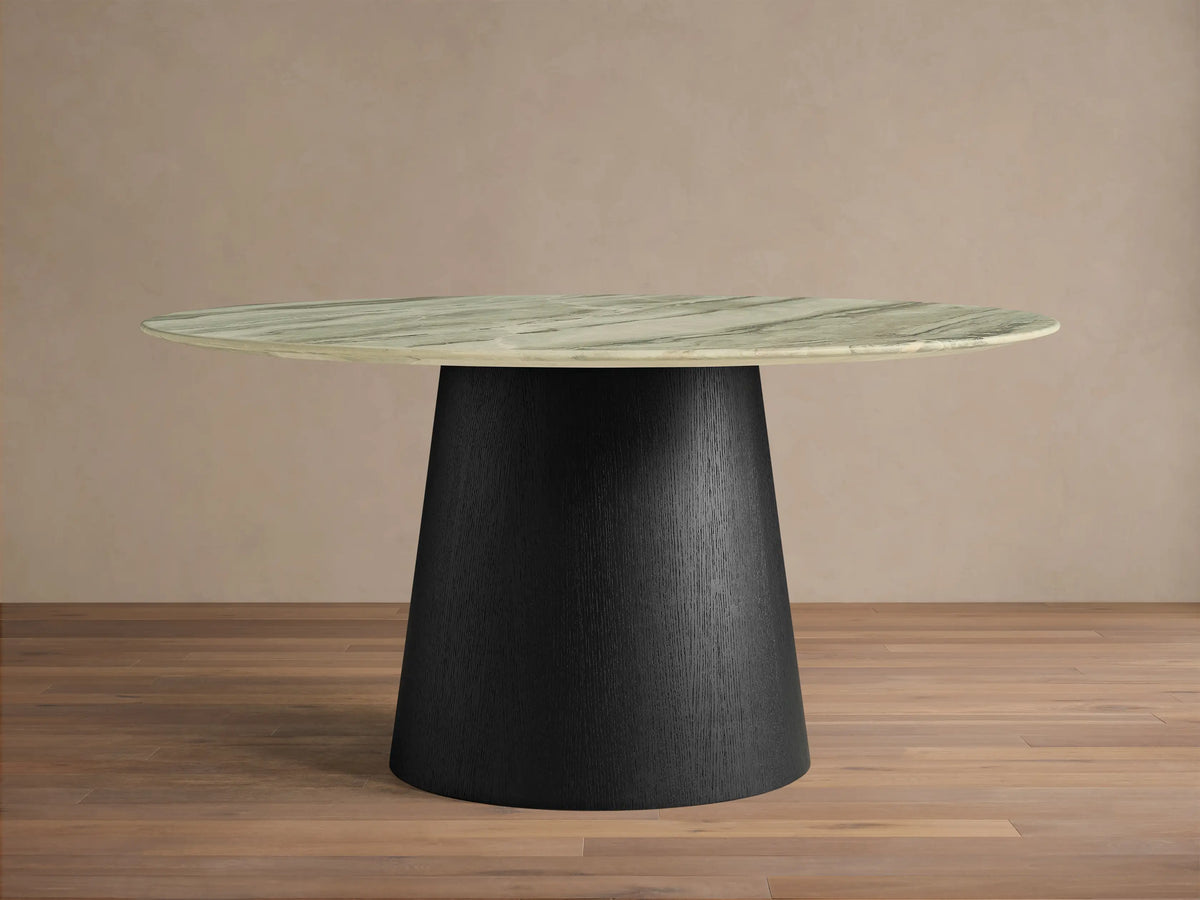 Saint Germain Round Stone Dining Table with Toulouse Base