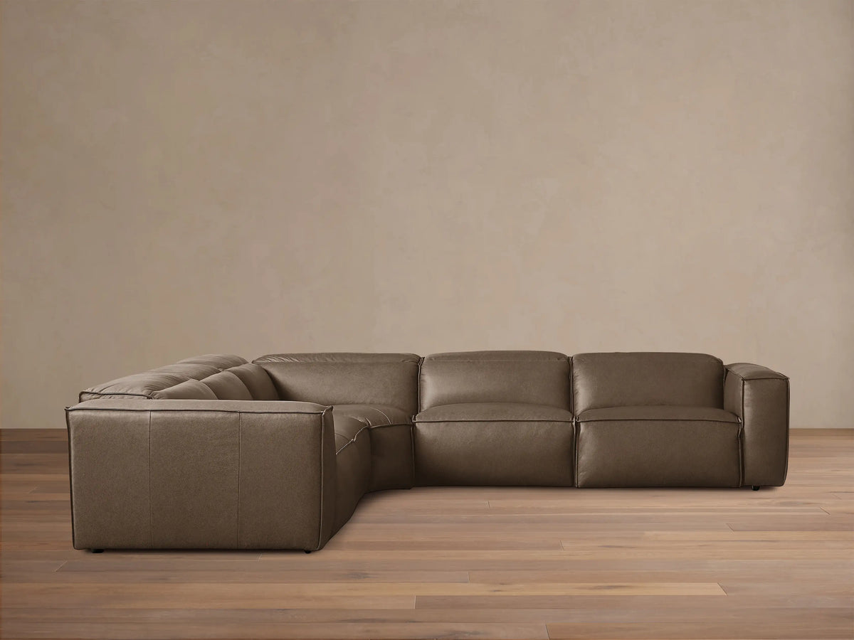 Coburn Leather Five-Piece Motion Corner Sectional
