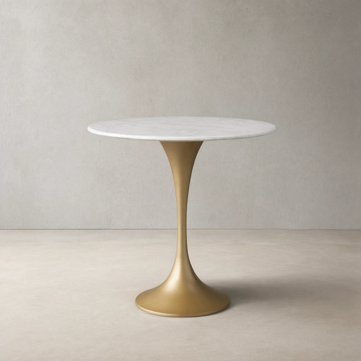 Saint Germain Tavern Small Dining Table Marble Top with Steel Base