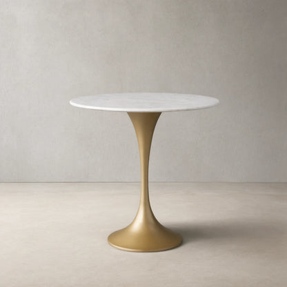 Saint Germain Tavern Small Dining Table Marble Top with Steel Base