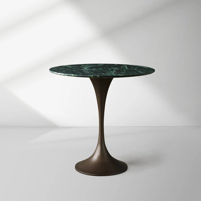 Saint Germain Tavern Small Dining Table Marble Top with Steel Base