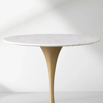 Saint Germain Tavern Small Dining Table Marble Top with Steel Base