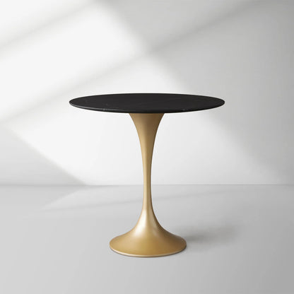 Saint Germain Tavern Small Dining Table Marble Top with Steel Base