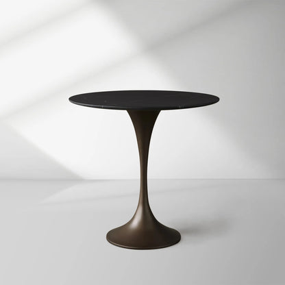 Saint Germain Tavern Small Dining Table Marble Top with Steel Base
