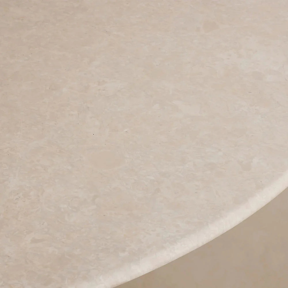 Saint Germain Round Stone Dining Table with Modern Steel Base