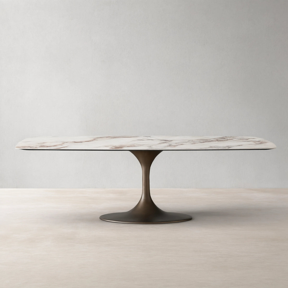Vincenza Marble-Look Ceramic Dining Table with Steel Base