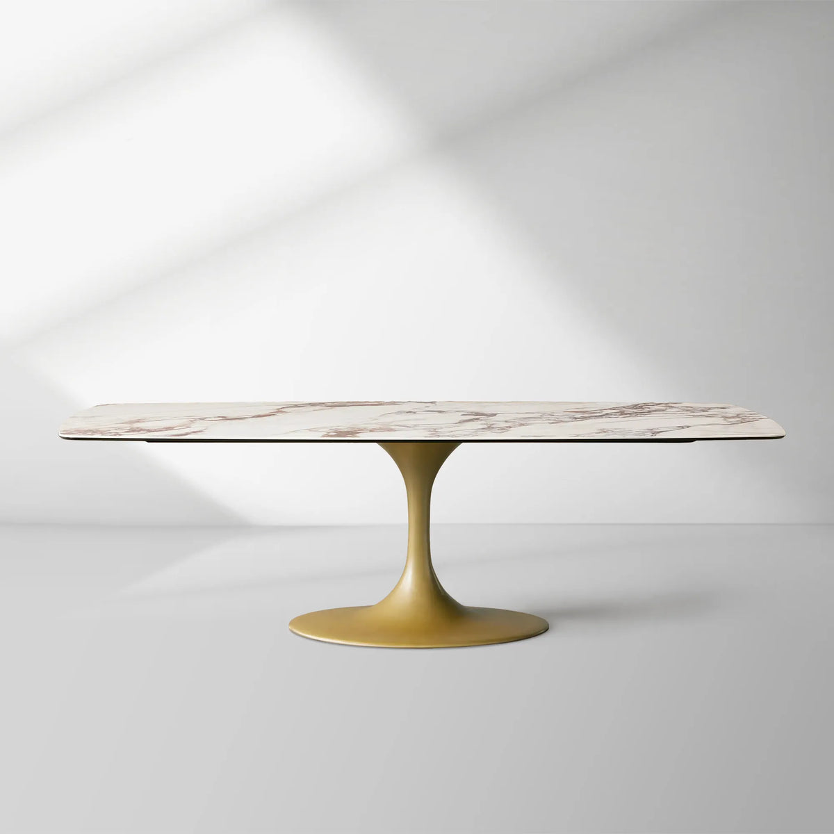 Vincenza Marble-Look Ceramic Dining Table with Steel Base