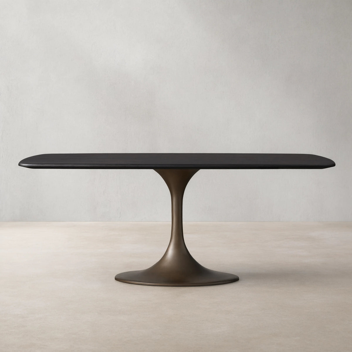 Saint Germain Solid Wood Dining Table with Steel Base